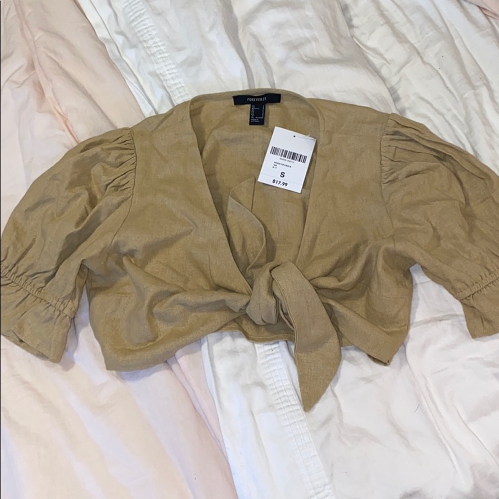 Taupe Forever21 Wrap Top